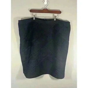 SK12223-NWT LANE BRYANT Women's Polyester Pencil Skirt Front Pleats Black 28 $78